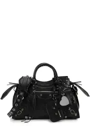Balenciaga Neo Cagole City Leather Top Handle Bag, top Handle bag - Black One Size