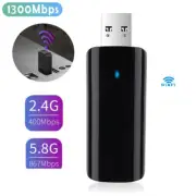 Wireless WiFi USB Receiver Booster Laptop Desktop PC Network LAN Adapter 1300Mbp