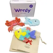 Wordy World of words wooden children's animal puzzles English Spanish sight word