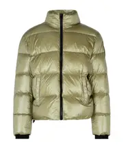 Moose Knuckles Logo Patch Zip-Up Puffer Jacket S,XL,L,M green