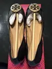 NIB Tory Birch Minnie Cap Toe Ballet Flats Black 7.5