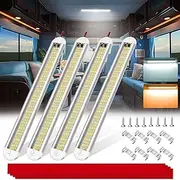 12V Van LED Interior Light Bar, Universal Strip Light for RV Carvan Campervan Motorhome Kitchen 3000K+6500K 1800LM Brightness,4 Pack