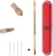 AliLeader Brass Ventilating Holder And 4 Different Size Stainless Steel Needles (1-1, 1-2, 2-3, 3-4) For Make/Repair Lace Wigs