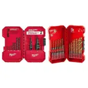 Milwaukee Black Oxide Step Drill Bit Set + Titanium Drill Bit Set (33-Piece)