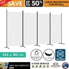 4 Panels Folding Room Divider Tall Fabric Privacy Screen Protection Dividers