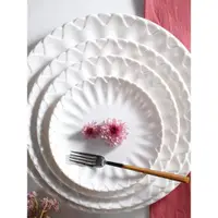 在飛比找ETMall東森購物網優惠-揚格密胺白色圓盤酒店餐廳裝菜盤創意海鮮盤加厚仿瓷盤子商用餐具