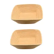 2PK Brunswick Bakers Square Rattan 20cm Bread Banneton Basket Sourdough Basket