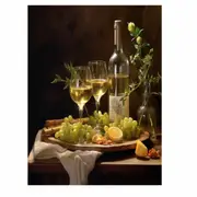White Wine Still Love Canvas Print