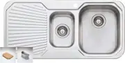 Oliveri Petite 1 & 1/2 Double Right Hand Bowl Inset Sink With Drainer PE302