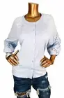 J.Jill S Top NWT $79 Top Stretch ButtonUp Blouse Eyelets Light Blue 3/4 Slv Soft