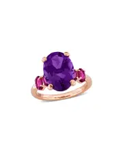 Rina Limor Silver 6.04 ct. tw. Amethyst & Rhodolite Ring