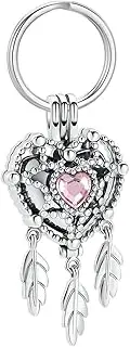DOTUIARG Heart Memorial Urn Keychain for Human/Pet Ashes Pendant Human Pet Stainless Steel Urn Keyring Customized