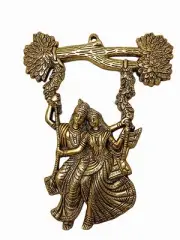 Metal Wall Hanging Krishna Golden Color (13 inch )