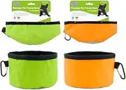 Large Portable Pet Dog Cat Foldable Feeding Bowl Camping Travel Food Water Feed (Orange)