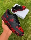 Air Force 1 Custom Black Shoes Retro Red Vampire Blood Splatter Halloween Horror