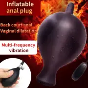 10 Speeds Vibrating Inflatable Anal Plug Vaginal Expander Balloon Dildo Sex Toy