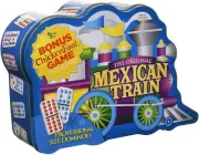 Mexican Train Double 12 Professional Size Dominoes with Bonus Chickenfoot Gam...