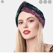 Mary Jane Claverol Mila two-tone sequined cotton-blend Headband Fascinator BNWT