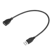 Flexible USB Cable USB2.0 Male to Female Extension Cord 35cm Black