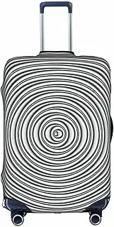 [Pvinnk] Optical Spin Illusion Print Protective Luggage Cover Elastic Washable Suitcase Protector Travel Gear Protector, White, X-Large