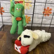 NWT Dog Toy Bundle Of Two Lamb chop & Gumby Plush Squeakies