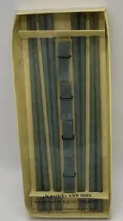 Pier 1 Imports Jade Green Chopsticks Set of 4 Pairs With Rests New in Box