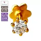 3.0mm Real VVS Diamond Engagement Solitaire Nose Lip Ring Stud Piercing Screw