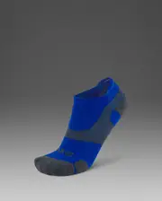 Vectr Light Cushion No Show Compression Socks, 2XU, L, Vibrant Blue/Grey, Unisex