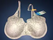 NWT Playtex Love My Curves Lift Bra 36DD US4513 Y52 SR$42 Grey Underwire