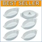Elegant 6-Piece Oval Porcelain Casserole Set - Perfect for Individual Servings