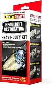 XPERTCHEMY Headlight Restoration Kit Headlight Cleaner and Restorerkit-3 Easy Steps Restore Car Headlight Cleaner Cleans Yellow Haze Scratch Off-No Tools Required