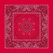 21" X 21 RED BLACK Bandana Face Mask Cover Paisley Multi-Color 100% Cotton