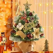 Mini Christmas Trees, Small Little Tabletop Christmas Tree 60cm, Artificial Tabletop Christmas Tree, Perfect for Christmas New Year Decoration Tree Decor