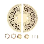 AU 11cm Brass Flower Pattern Knob Round Shape Door Handle For Cabinet Wardrobe