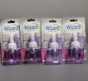 4 PACK Wizard SWEET VANILLA LAVENDER Scented Oil Plug-in Refills Air Freshener
