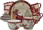 Certified International 89127 Holiday Wishes 16 Piece Dinnerware Set, Set of 4, One Size, Mulicolored