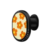 PowerThru Wireless Car Charger Wireless Car Charger MagSafe Compatible Crochet Flowers - Orange