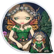 Fantasy Fairy World May Queen Spring and Summer Round Beach Towel