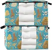 Yoogain 95 L zippered storage box with Reinforced Handles, clear window shoe storage organizer for Blankets, Comforters, and Clothes
