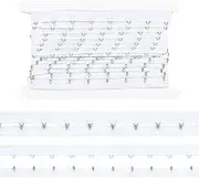 FINGERINSPIRE 3 Yard Pair Single Row Hook and Eye Tape Trim 28mm Wide White Spacing Polyester Tape Ribbon with Hook and Eye Elastic Bra Band Tape Edge Trimming Ribbon for DIY Clothing Decorations