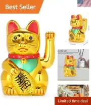 Gold Finished Maneki Neko - Adorable Lucky Fortune Cat for Stress Relief