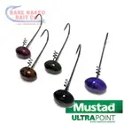 20 Pack Football Shakey Head w/ Screw Lock- Mustad Ultrapoint- 6 Colors