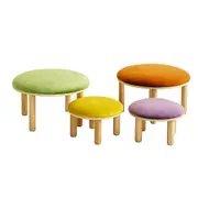 Jooyes Kids 4 Colour Round Velvet Ottoman - 4pcs