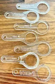 Pedal Cap Removal Tool, - Complete set of 7 Tools, Clear perspex - old school b