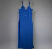 NEW SNDYS REVOLVE Women XL Marlin Blue Georgie MIDI Dress Ribbed Knit