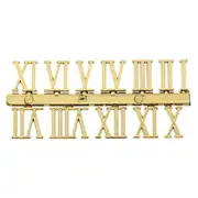 12Pcs/Set Quartz Clock Numeral Classic Glossy Plastic Roman Number Spare Parts for Home golden