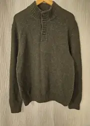 Polo Ralph Lauren Mens L Button Pullover Donegal Wool Sweater Green NWT $198