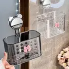 Plastic Suction Cup Storage Shelf Towel Drying Holder Kitchen Organizer