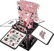 [Joycard] 47th Birthday Card, 47th Birthday Decorations for Women, Happy Birthday 3D Cards for 47 Year Old Mother, Birthday Gift Box for Wife