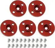 SQXBK 25T Servo Arm 5PCS 25T Round Type Servo Horn Robot Arm Aluminum Alloy CNC Standard Metal Rocker Servo Accessories Disc Steering Arm for RC Model Car Robot Boat Airplane Red